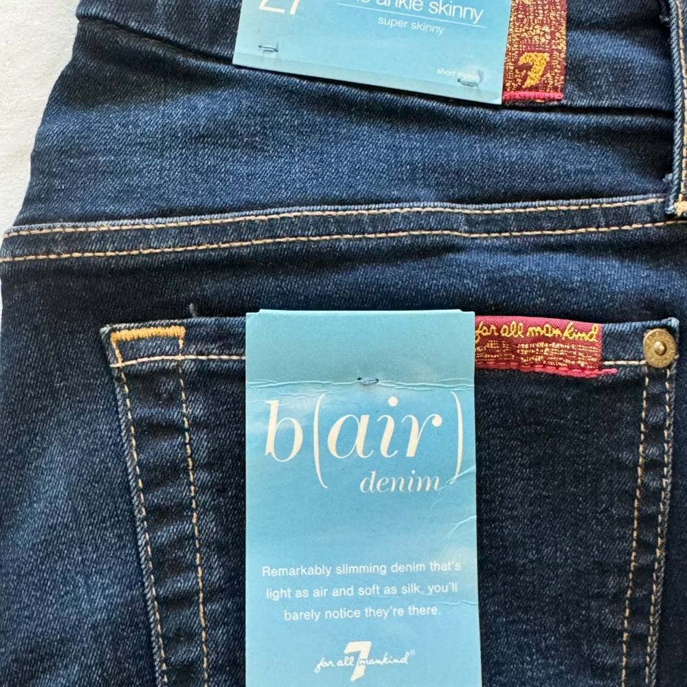 7 For All Mankind Dark Blue Skinny Jeans